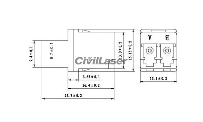 Cyan LC Mulyimode Double Core Plastic Fiber Optic Adapter